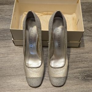 Vintage Silver Sparkle Heels Sz 7.5 M
